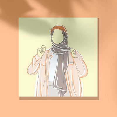 A Girl with HIjab artwork design hijab illustraion illustration art simple simple design simpleillustration