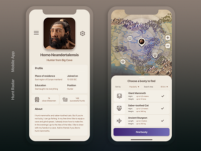 Hunt Radar - Mobile App app concept design ios mobile ui ux