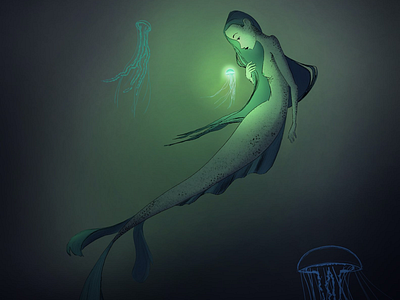 This One is Different. digitalart jellyfish mermaid mermay mermay2020 ocean photoshop underwater wacomcintiq