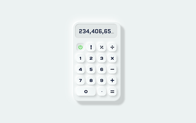 Neumorphism calculator calculator calculator design calculator ui css html ui user interface