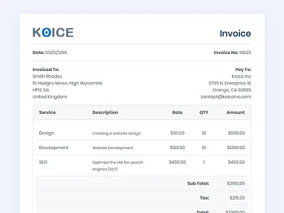 Invoice Html Template bootstrap template design html html template invoice invoice design invoice template invoices invoicing responsive template
