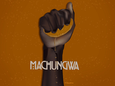 Machungwa - Orange african arm art dark skin design hand illustration minimal orange vector
