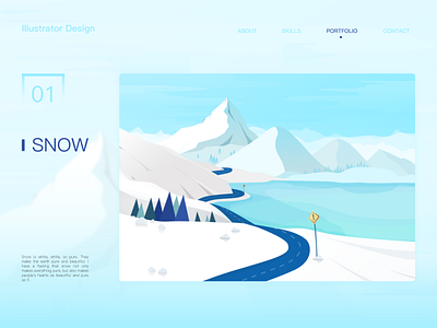 Snow design illustration ui