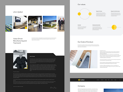 Celikel Aluminium Die Casting - Company about aluminium casting company factory front end history leadership mission sketch timeline ui ui design ux ux design vision website yellow