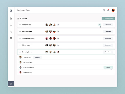 Checkins: Team Settings Screen for Collaboration Software b2b cloud app collaborate collaboration product product design saas saas app saas design setting settings settings page settings ui task management team team work teams teamwork user interface