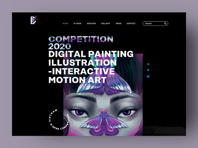 D-OPEN art d open design digital painting illustration landing page logo typography ui website xnhan00