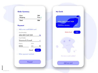 Checkout Experience - Daily UI #002 android app card card page cards ui checkout page clean dailyui dailyui 002 dailyuichallenge design illustration ios payment summary ui ui design ux visa visa card