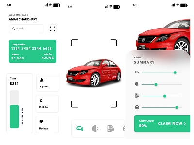 car insurance app design app design icon typography ui ux