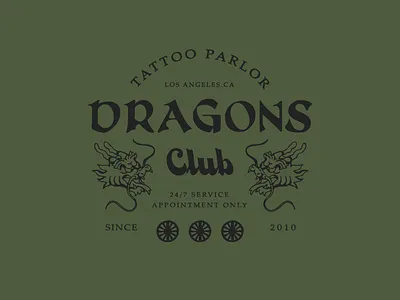 Dragons club apparel design art artwork artworkforsale badge design branding clothing design design illustration typography