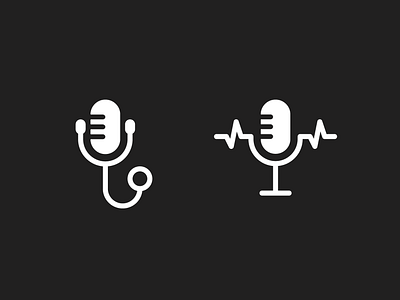 Doctors Unbound logo concepts brand identity branding doctor ecg geometric illustration lifeline lines logo logo design medical microphone minimal podcast simple stethoscope