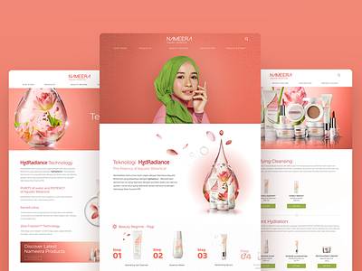 Nameera Website aquatic arabic beauty botanical muslim skincare uidesign uiux unilever