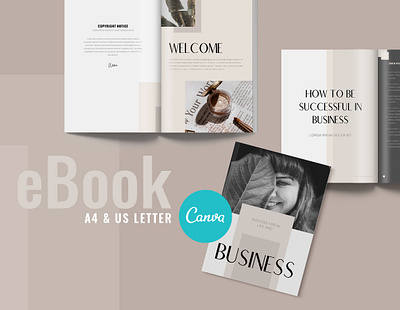 eBook CANVA template - Classy blogger kit branding branding design business ebook canva canva template canva templates earthy tones ebook ebook design fashion feminine handbook lead magnet magazine minimalist modern opt in stylish workbook