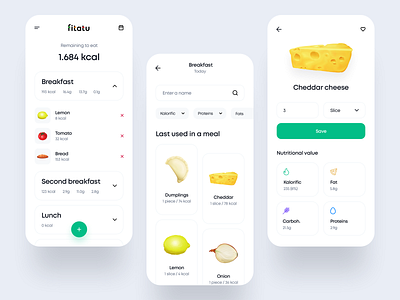 Fitatu - redesign concept app application calories clean design diet fit fitatu food food app interface ios product simple ui ui interface uidesign uiux ux uxdesign