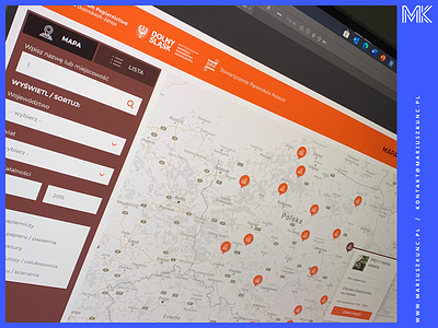 Interaktywna mapa papierni polskich appdesign design icon maps mariuszkunc photoshop ui uidesign ux web webdesign