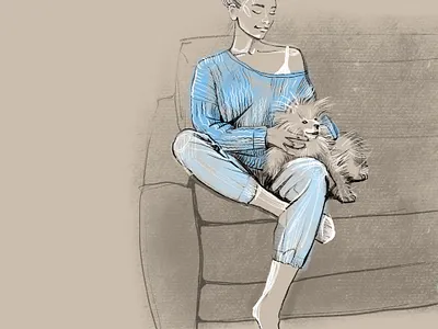 girl with a dog fashion fashion brand fashion design fashion illustration fashion portrait fashion sketch girl illustration graphic arts illustration sketch