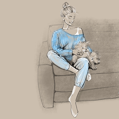 girl with a dog fashion fashion brand fashion design fashion illustration fashion portrait fashion sketch girl illustration graphic arts illustration sketch