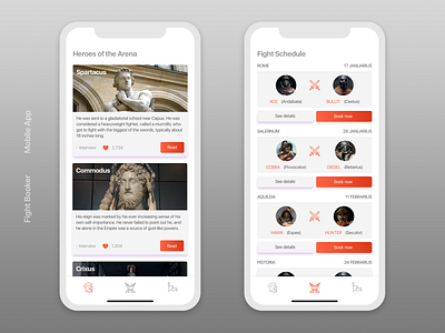 Fight Booker - Mobile App app concept design ios mobile ui ux