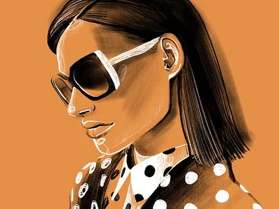 Fashion portrait with glasses fashion fashion brand fashion design fashion illustration fashion portrait fashion sketch girl illustration glasses graphic arts illustration peas portrait portrait art portrait illustration poster shirt sketch