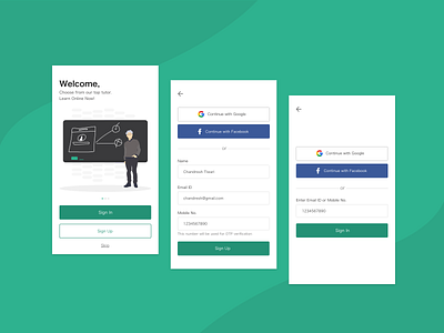 Sign Up Screen for Online Tutor - Daily UI #001 daily ui ui ui design ui ux