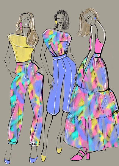 Summer fashion girls fashion fashion brand fashion design fashion illustration fashion sketch girl illustration girls graphic arts illustration pastel color portrait art print sketch summer