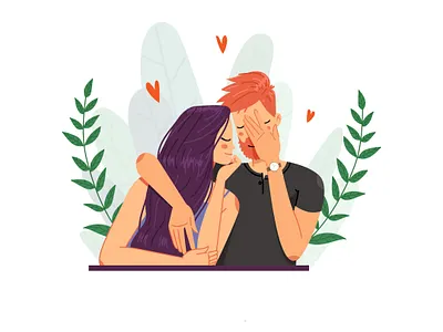 amor character design coffee coronavirus covid19 ecommerce flowers girl hair illustration love plants