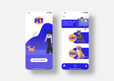 Pet Mobile UI Design app art branding design flat icon illustration ui ux web