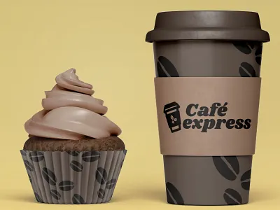 Café express mockup branding café coffee design express logo logo design logotype mockup spain