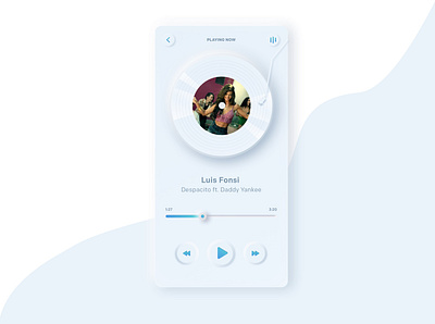 Music app animation app design minimal neomorphic trend2020 ui ux