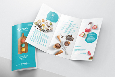 Tri-Fold Brochure Design for an Ice Cream Company branding brochure design design ice cream typography