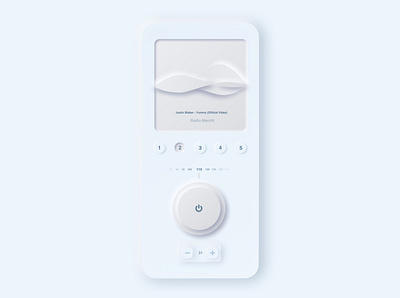 Digital Radio app buttons design minimal neomorphic radio trend2020 ui ux