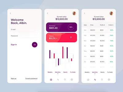 App UI app app ui ux application design application ui creative design flat design redesign simple tracks trends ui ux