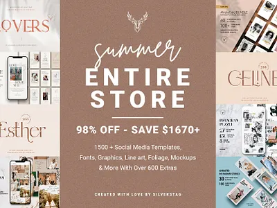 Summer Sale - Entire Store Bundle creative creative market elegant instagram instagram pack instagram stories modern products social media social pack