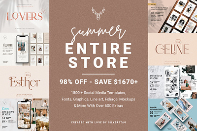 Summer Sale - Entire Store Bundle creative creative market elegant instagram instagram pack instagram stories modern products social media social pack