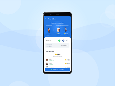 Refer & Earn Redesign - GoIbibo app blue bright design happy illustration logo mobile mobile app redesigned referral ui ux vector