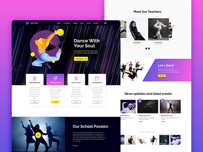 Dance School Landing Page dance dance school home screen homepage landing landing page landing page design web web design webdesign website