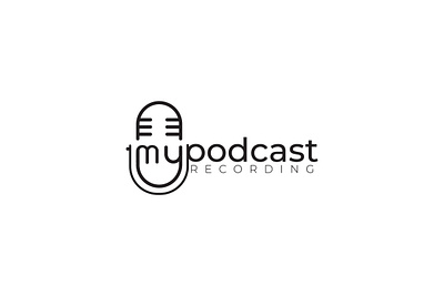 Mypodcast Logo design flat icon illustration logo minimalist logo podcast vector
