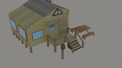 Wooden house 3d animation 3dsmax adobeillustrator animation beach house branding design drawing dribbble game art game design games graphic design illustration industrialdesign motiondesign productdesign pubg woodenhouse