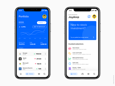 Mobile App UI - Stock Investment App app ui b2c business app finance finance app fintech fintech app investment app mobile app ui mutual funds app stock app stock market stock market app stocks app
