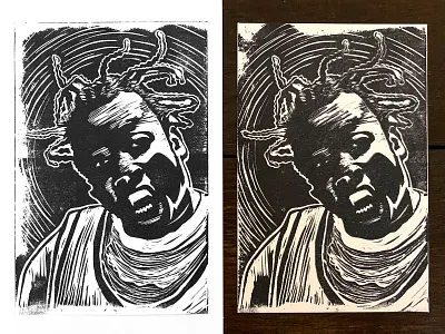 ODB - Linoleum Block Print block print block printing handmade hip hop hip hop hiphop lino print linocut linoleum linoprint odb ol dirty bastard print printmaking russell jones wutang