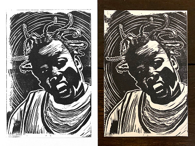 ODB - Linoleum Block Print block print block printing handmade hip hop hip hop hiphop lino print linocut linoleum linoprint odb ol dirty bastard print printmaking russell jones wutang