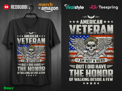 American Veteran T-shirt Design For US Army american american army t shirts american veteran t shirt army poster design illustration logo merch military t shirt patriotic skull t shirt t shirt t shirt design t shirt designer typography usa flag usaf vector veteran vector design