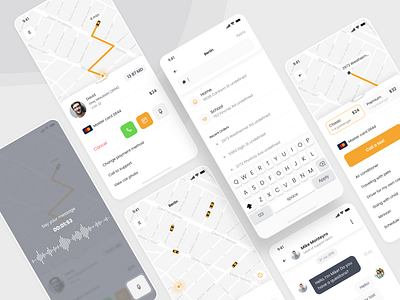 To Point Taxi concept app call chatting colors concept delivery design interface ios ios app map mobile redesign taxi ui uiux ux yellow