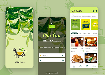 Cha-cha : A Tea Point animation app design dribble food website illustration ui ux web