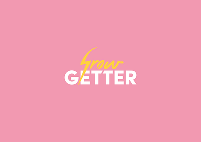 Grow Getter brand identity branding design girl girlpower girly graphicdesign lightning lightning bolt lightning logo logo logodesign logotype logotype design pastel power powergirl