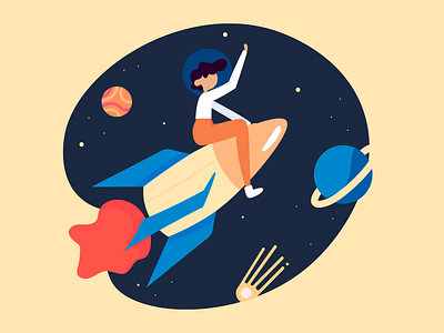 Internal Promotions achievement astronaut galaxy illustration improve nasa planets promotion rocket space