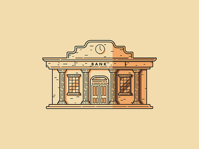 Bank adobe adobe cc adobe illustrator art bank clean colour creative design door flat illustraion illustrator orange pale simple vector vectorart window