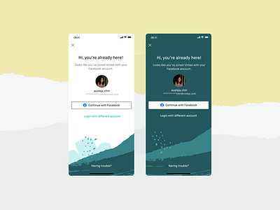 Social login app experiment patterns registration social login textures ui