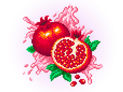 Pixel Art design food fooddesign foodillustration fruit fruit illustration fruits app garnet graphic illustration juice pixelart pixelartist pixels red