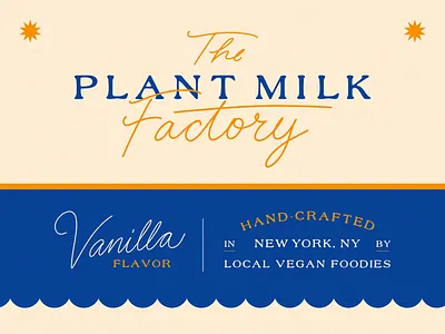 The Plant Milk Factory brand identity branding design hand lettering ice cream icecream lettering logo new york package design packaging plant milk retro type typography vanilla vegan vegan brand vegan food vintage