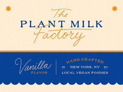 The Plant Milk Factory brand identity branding design hand lettering ice cream icecream lettering logo new york package design packaging plant milk retro type typography vanilla vegan vegan brand vegan food vintage